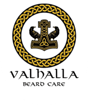 A picture of the valhalla beard care logo.