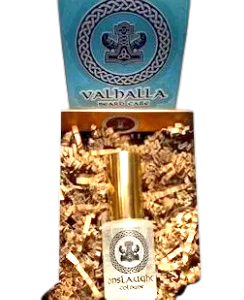 A box of valhalla perfume with the packaging in it.